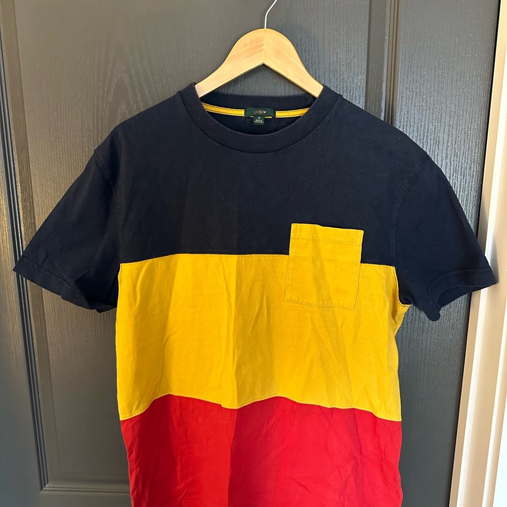 Colorblock J.Crew T-Shirt - Yellow, Red, and Navy Blue